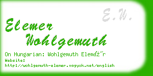 elemer wohlgemuth business card